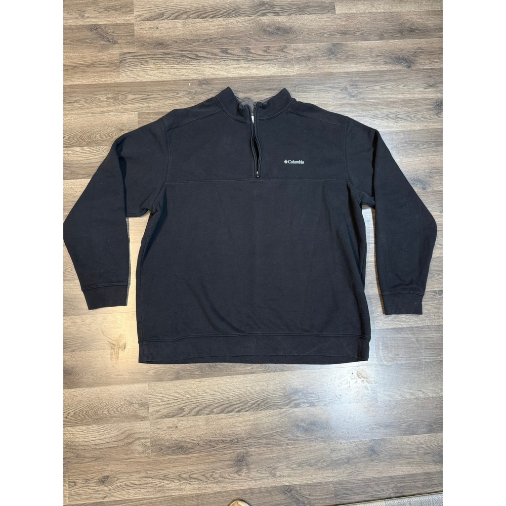 Columbia Mens 3XT Black Fleece Quarter Zip Pullover Sweatshirt AT6771